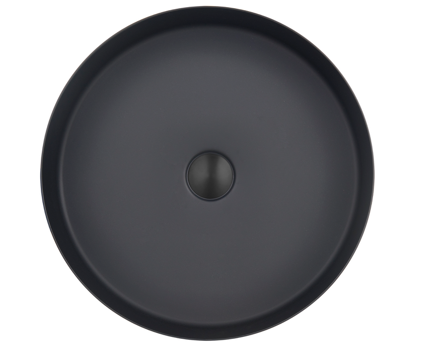 JTP VOS Noir Matt Black Round Grade 316 Stainless Steel Counter Top Basin