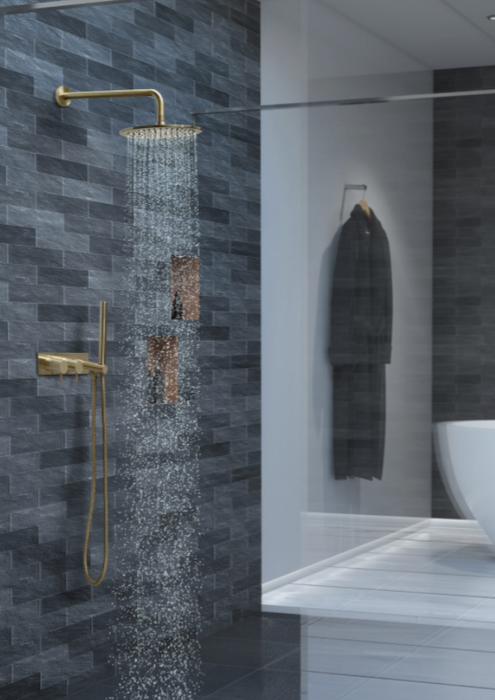 JTP VOS Thermostatic Concealed 2 Outlet Shower Valve + Handset - Select Colour