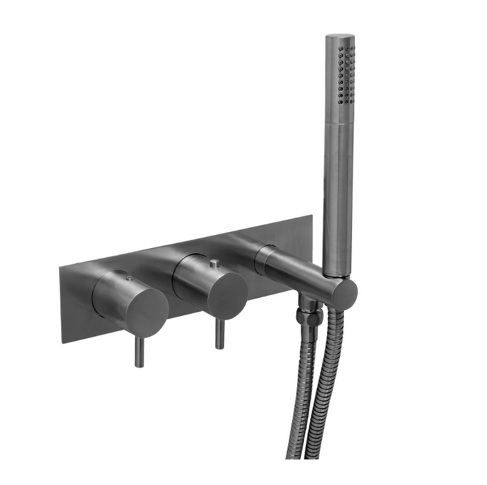 JTP VOS Thermostatic Concealed 2 Outlet Shower Valve + Handset - Select Colour