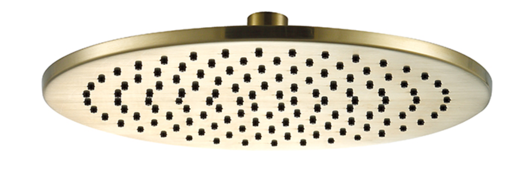 JTP VOS Brushed Brass Overhead Shower - Select Size