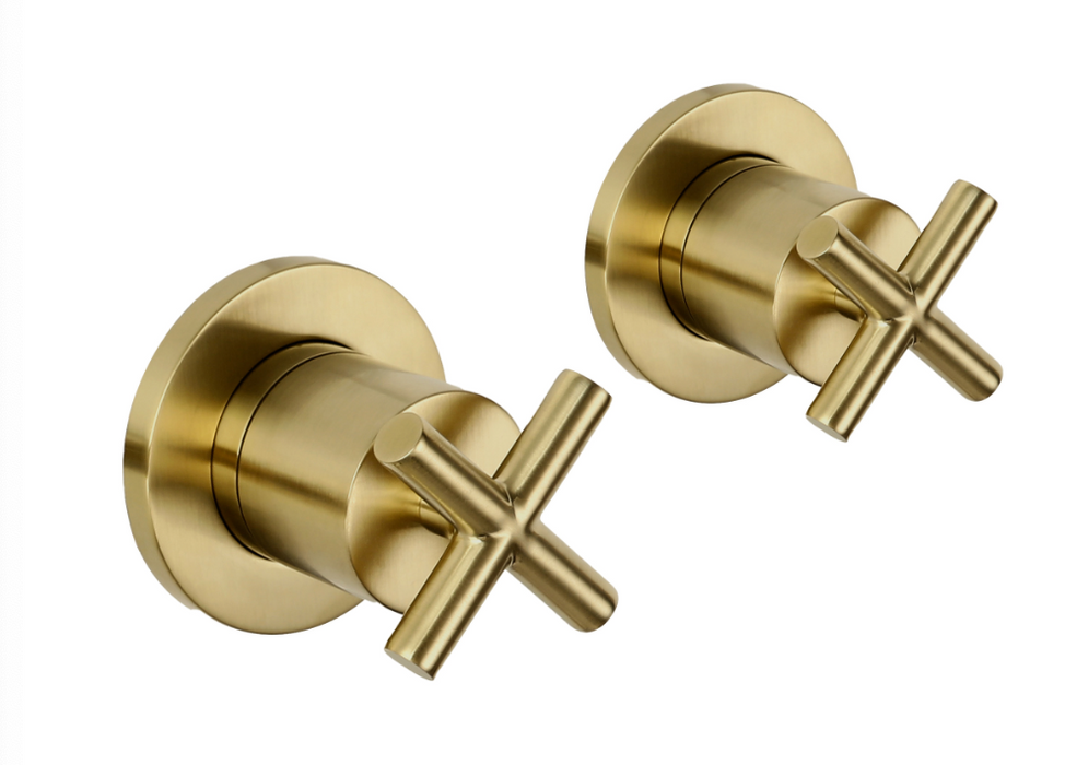JTP Solex Brushed Brass Concealed Stop Valves