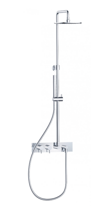 JTP Florence Chrome Thermostatic Concealed 2 Outlet Shower Valve with Rigid Riser