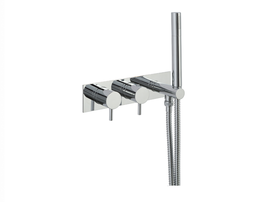 JTP Florence Chrome Thermostatic Concealed 1 Outlet Shower Valve + Attached Handset