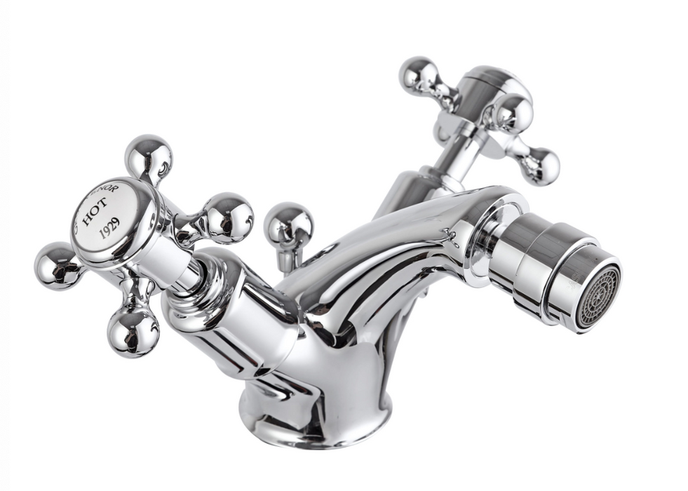 JTP Grosvenor Chrome Cross Bidet Mixer with Pop-up Waste
