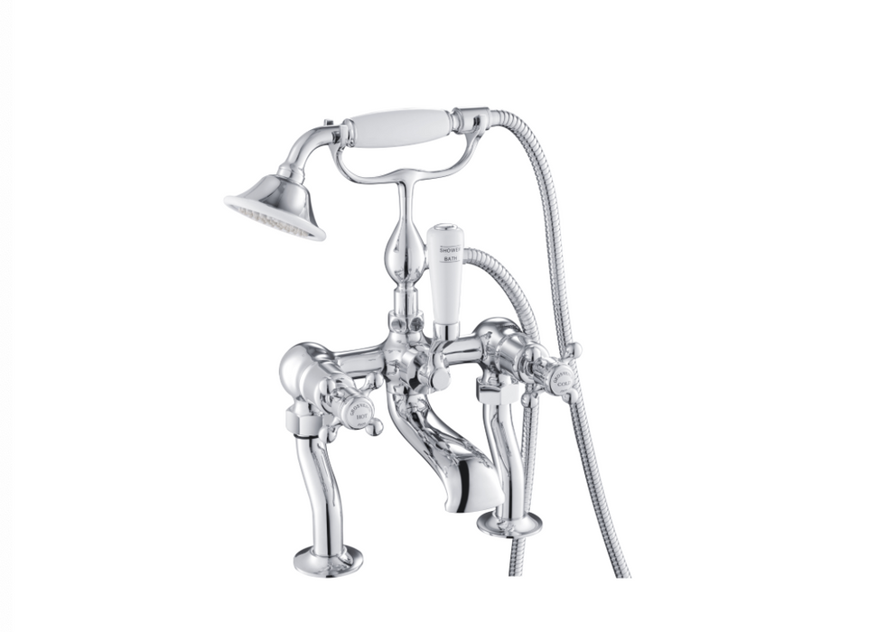 JTP Grosvenor Chrome Mounted Bath Shower Mixer with Kit