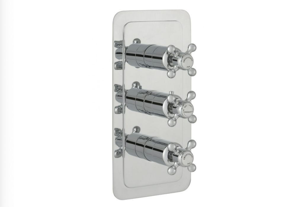 JTP Grosvenor Chrome Cross Thermostat Outlet Shower Valve - Select Outlet