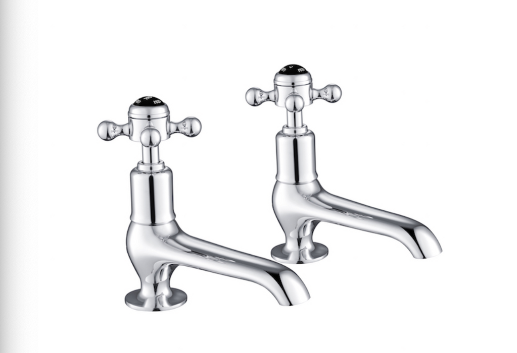 JTP Grosvenor Black Edition Cross Long Nose Basin Taps
