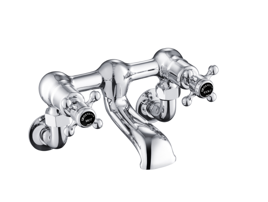 JTP Grosvenor Black Edition Cross Wall Mounted Bath Filler