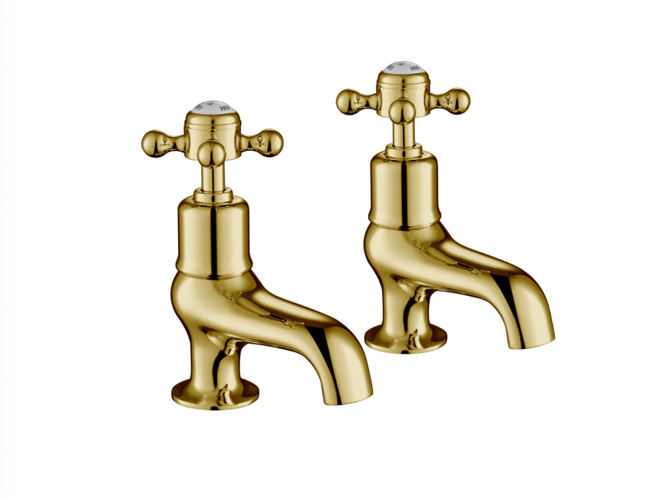 JTP Grosvenor Cross Antique Brass Edition Cloakroom Basin Taps