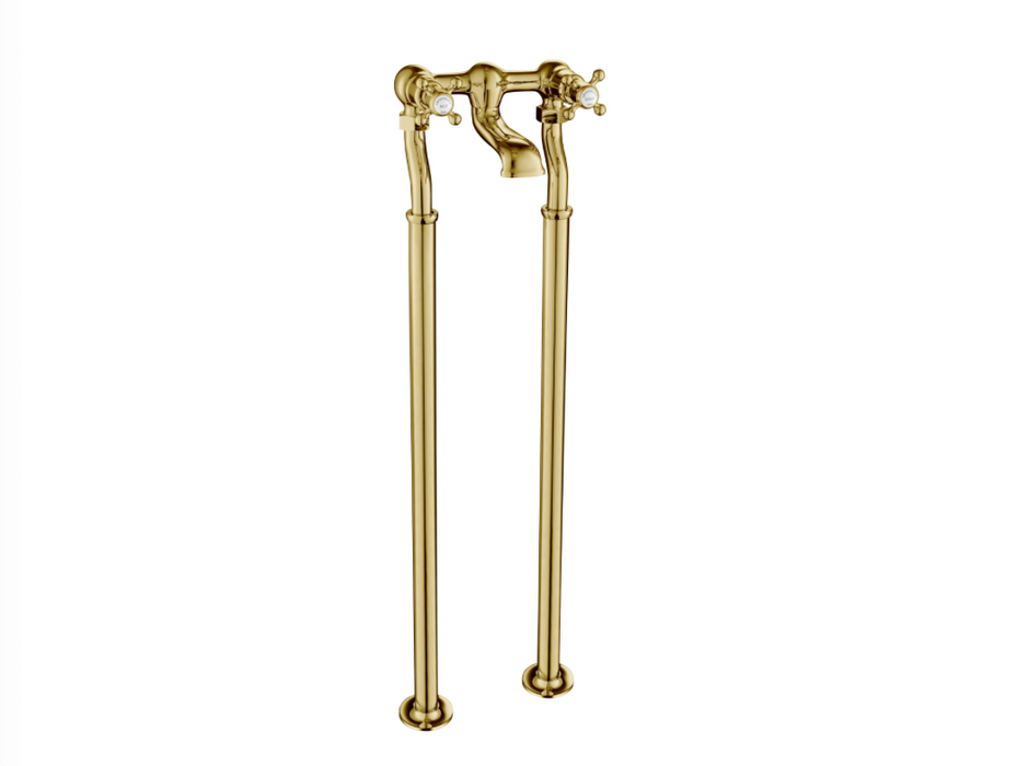 JTP Grosvenor Cross Antique Brass Edition Free Standing Bath Filler