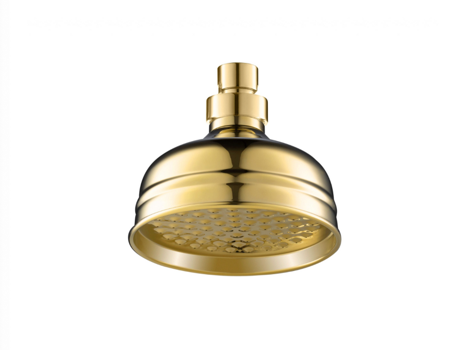 JTP Grosvenor Cross Antique Brass Edition Victorian Shower Head - Select Size
