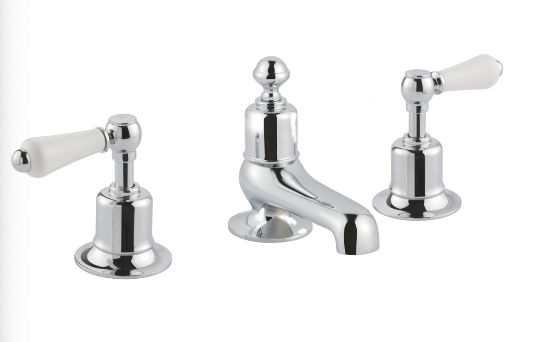JTP Grosvenor Lever Chrome 3 Hole Deck Mounted Bath Filler
