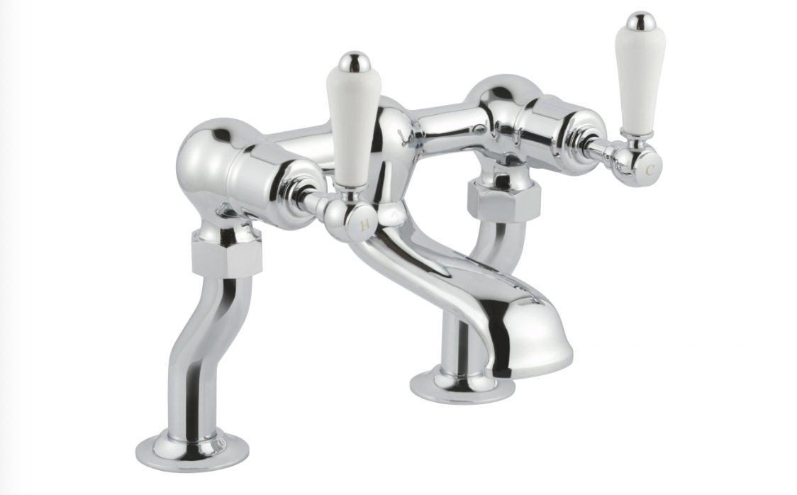 JTP Grosvenor Lever Chrome Deck Mounted Bath Filler