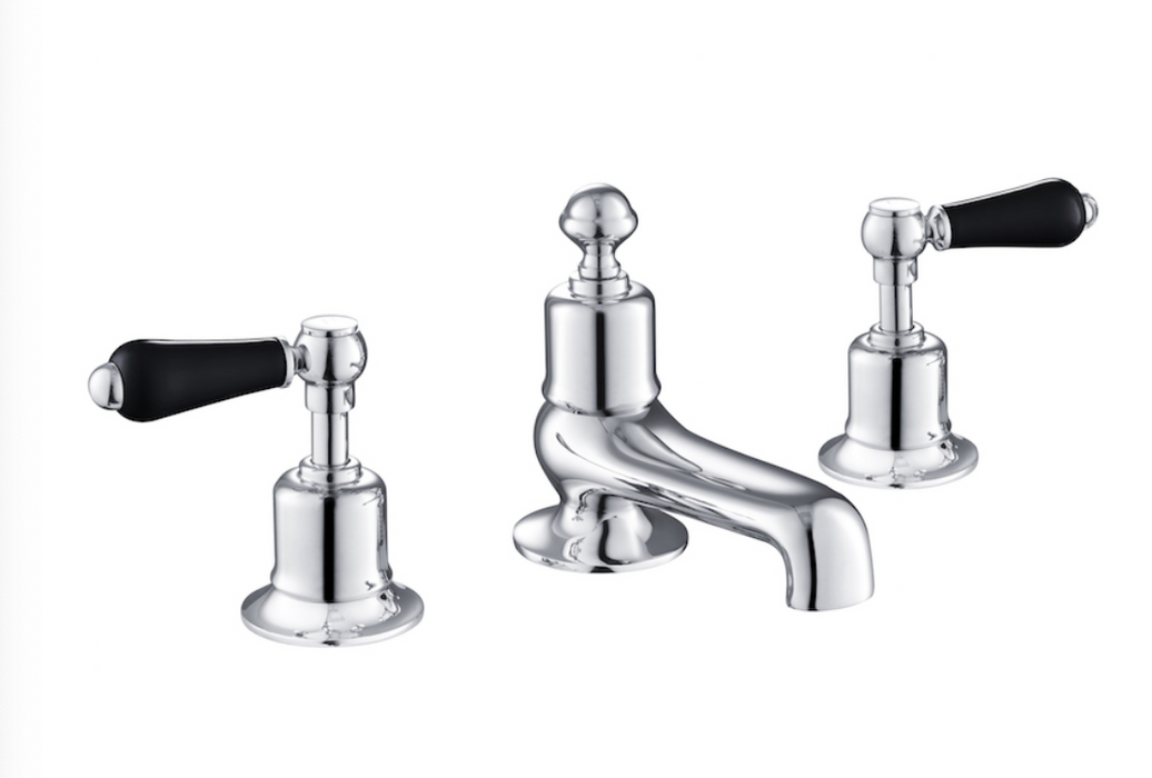 JTP Grosvenor Lever Black Edition 3 Hole Deck Mounted Bath Filler