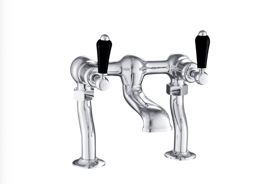 JTP Grosvenor Lever Black Edition Deck Mounted Bath Filler