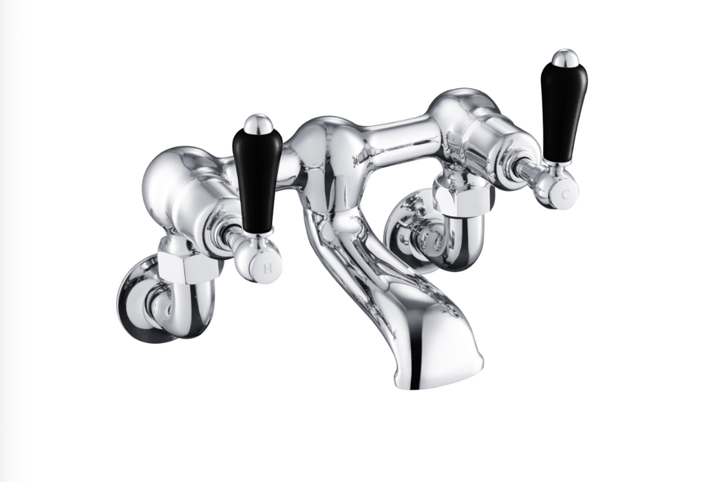 JTP Grosvenor Lever Black Edition Wall Mounted Bath Filler