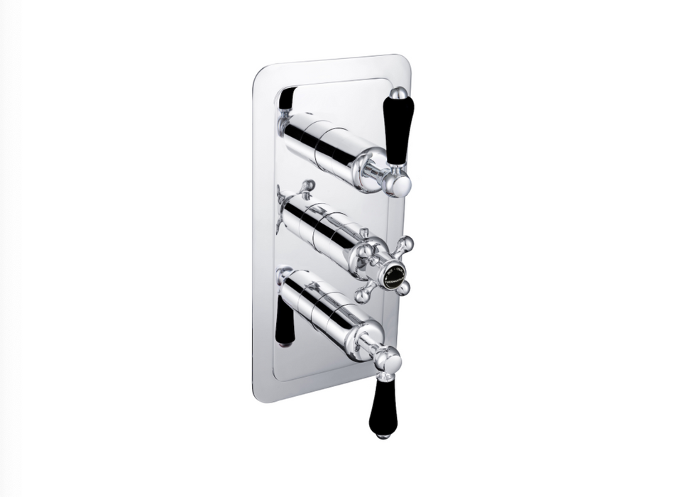 JTP Grosvenor Lever Black Edition Thermostatic Concealed Outlet Shower Valve - Select Outlet