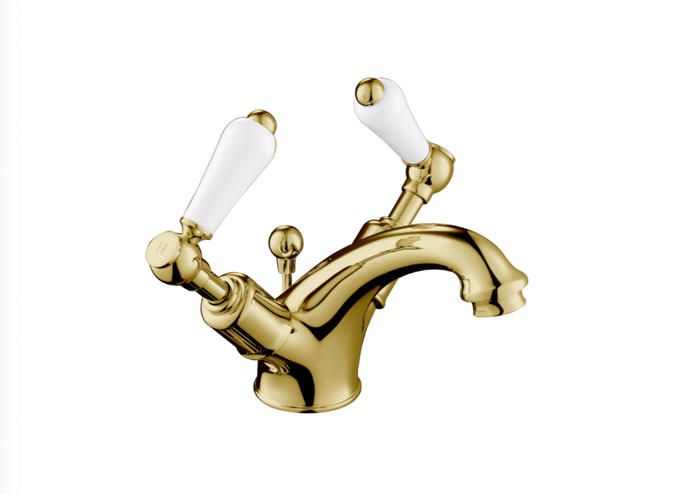 JTP Grosvenor Lever Antique Brass Edition Basin Mixer