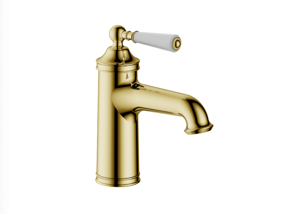 JTP Grosvenor Lever Antique Brass Edition Single Basin Mixer