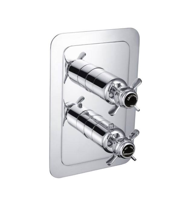 JTP Grosvenor Pinch Black Edition Thermostatic Concealed Outlet Shower Valve - Select Outlet