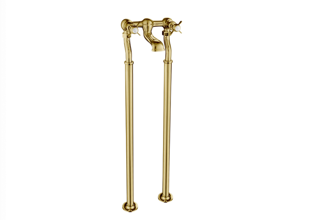 JTP Grosvenor Pinch Antique Brass Edition Wall Mounted Freestanding Bath Filler