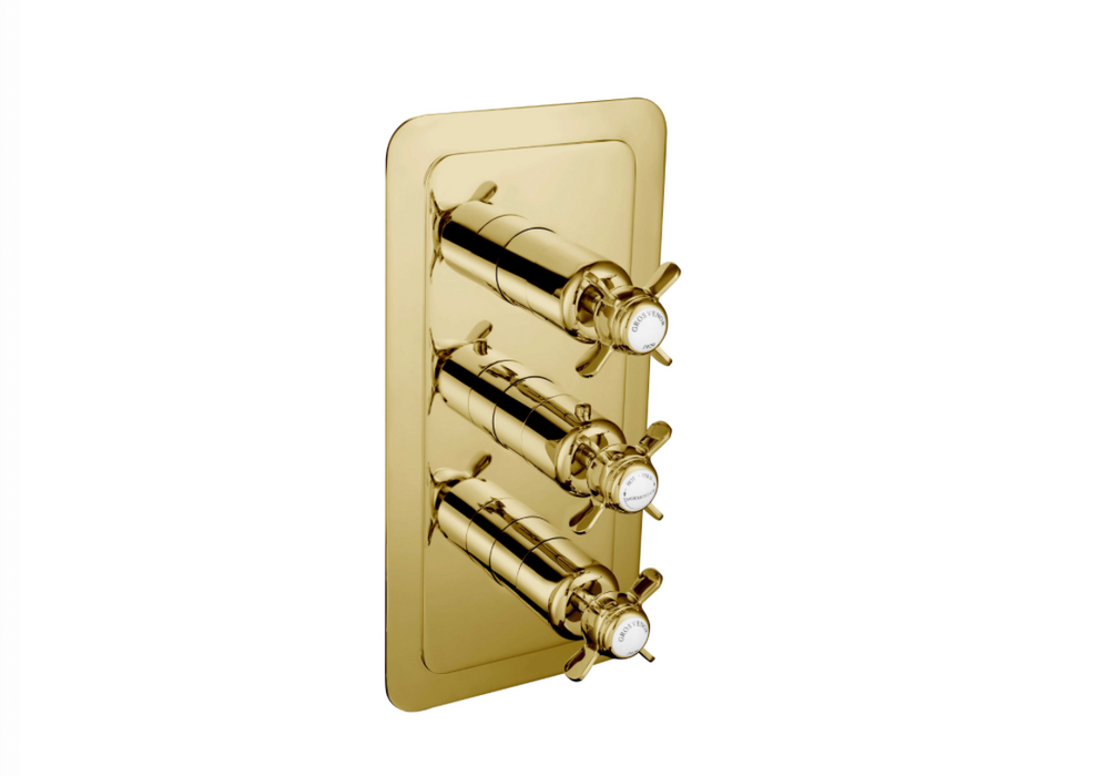 JTP Grosvenor Pinch Antique Brass Edition Thermostatic Outlet Shower Valve - Select Outlet