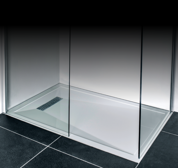TM Rectangular 25mm High Linear Stone Resin Shower Tray - Select Size