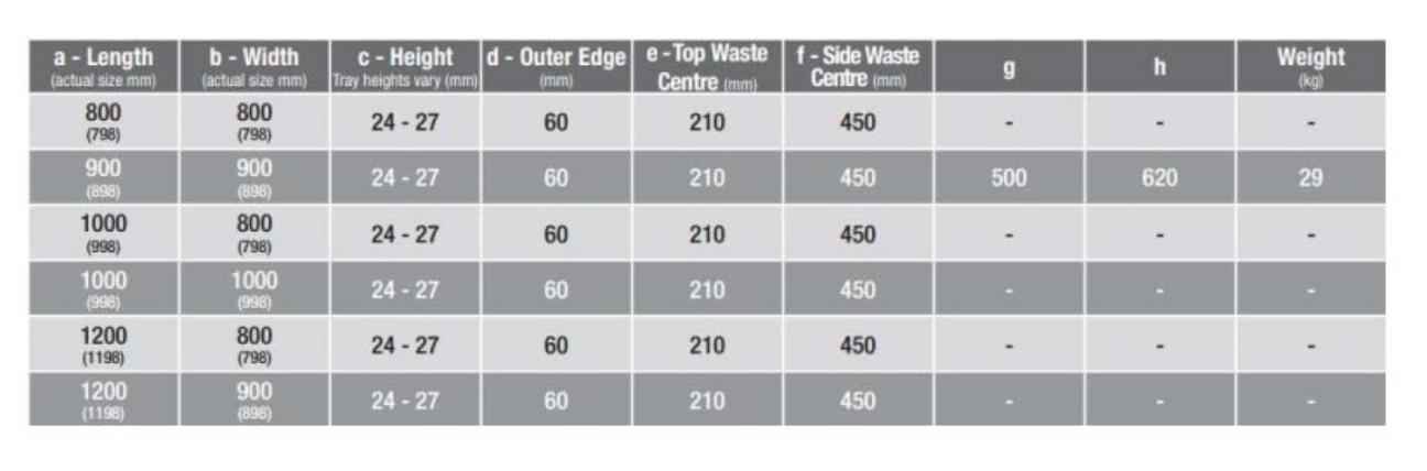 TM Quadrant 25mm High Linear Stone Resin Shower Tray - Select Size