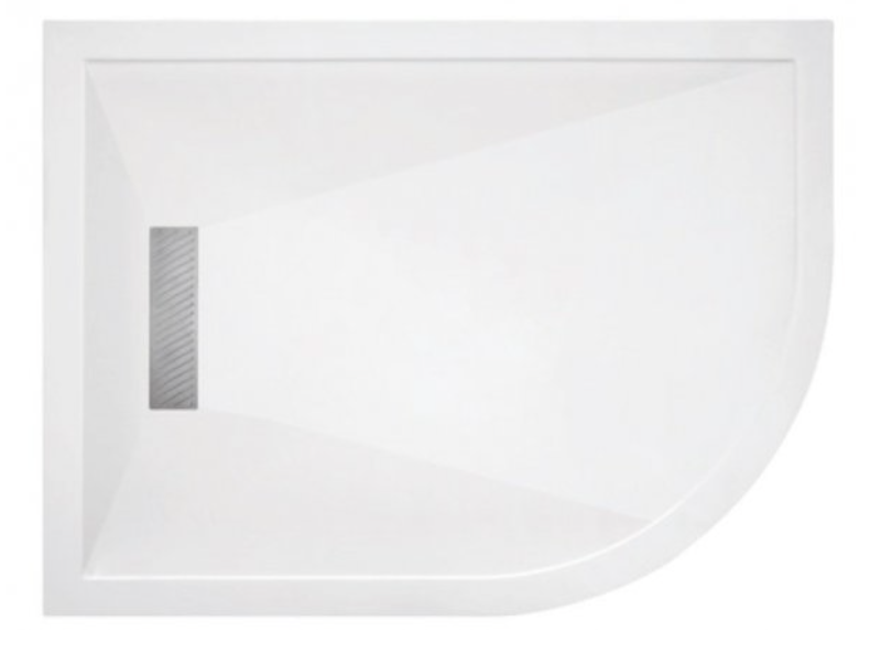 TM Offset Quadrant 25mm High Linear Stone Resin Shower Tray - Select Size