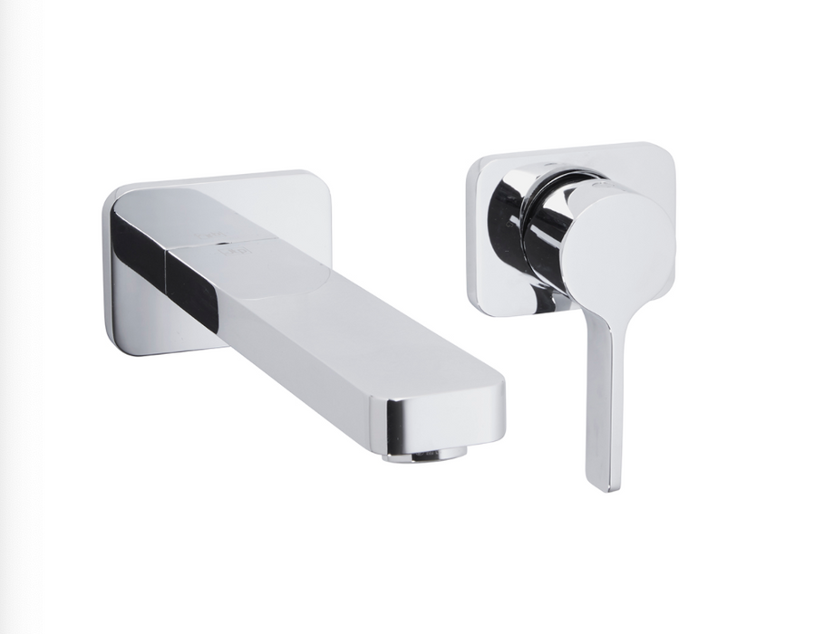 JTP Curve Chrome Wall Mounted Single Lever Basin Mixer