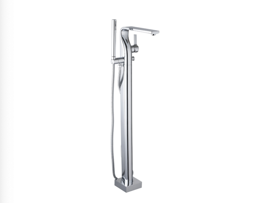 JTP Curve Chrome Single Lever Floor Standing Bath Shower Mixer With Kit