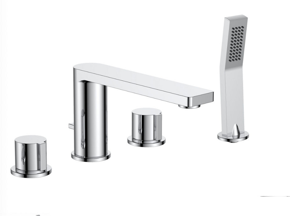 JTP Hugo Chrome Deck Mounted 4 Hole Shower Mixer with Kit