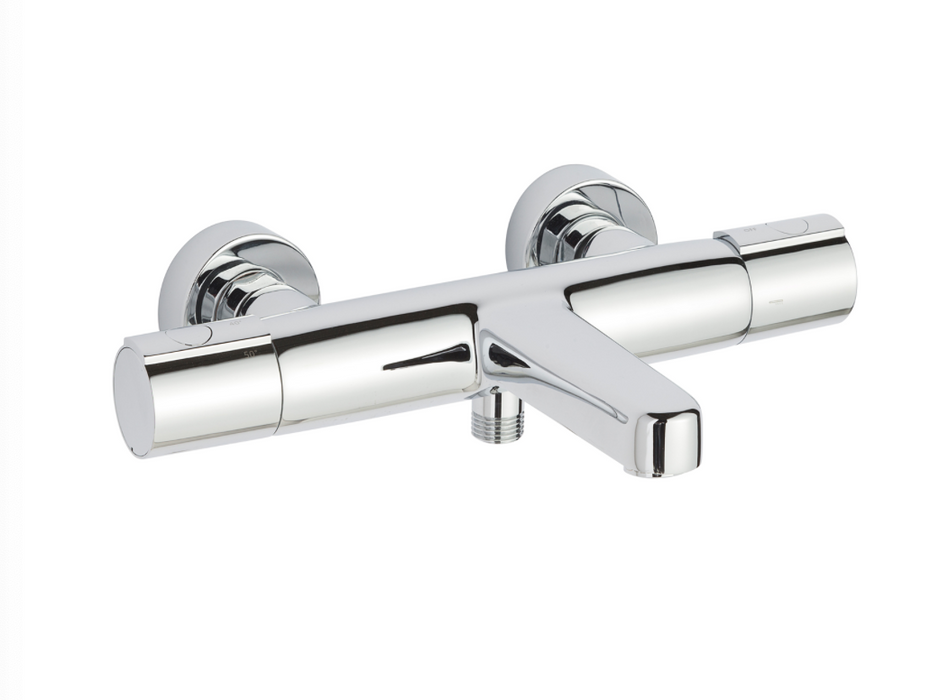 JTP Hugo Chrome Wall Mounted Thermostatic Bath Shower Mixer with Kit