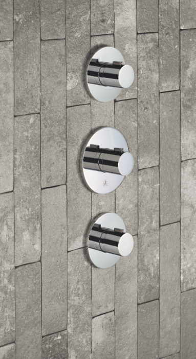 JTP Hugo Chrome 3 Handle 2 Outlet Thermostatic Shower Valve