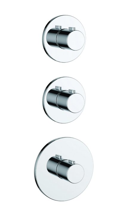 JTP Hugo Chrome 3 Handle 2 Outlet Thermostatic Shower Valve