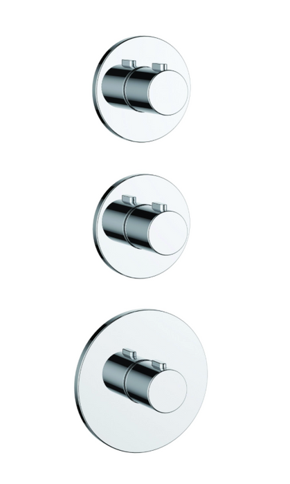 JTP Hugo Chrome 3 Handle 3 Outlet Thermostatic Shower Valve