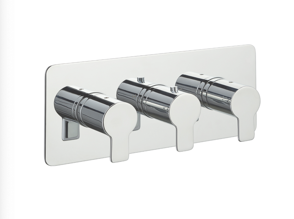 JTP Amore Chrome Horizontal Thermostatic Concealed Outlet Shower Valve - Select Outlet
