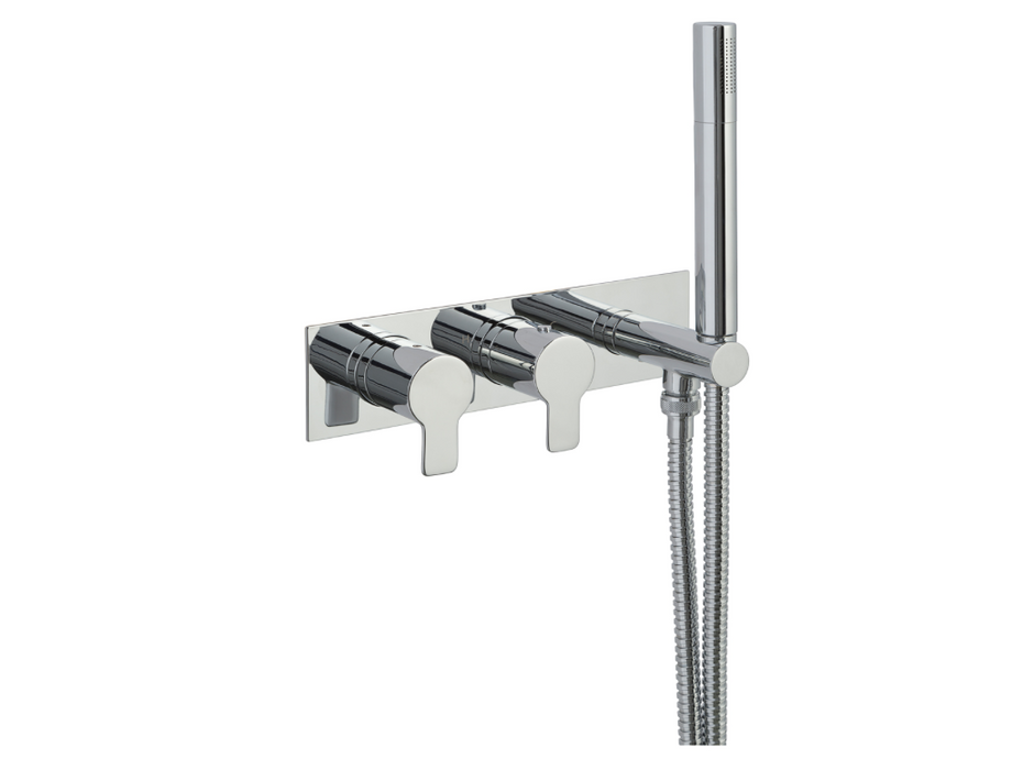 JTP Amore Chrome Thermostatic Concealed 2 Outlets Shower Valve with Handset