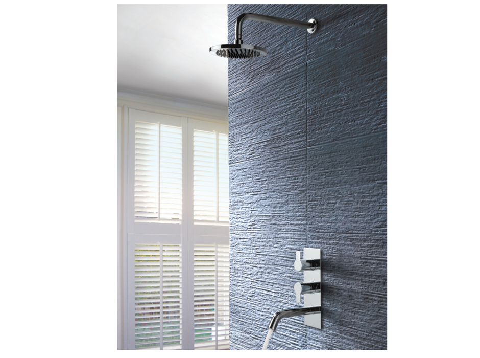 JTP Amore Chrome Thermostatic Concealed 2 Outlets Shower Valve with Spout