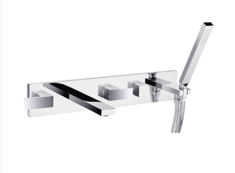 JTP Athena Chrome Wall Mounted 5 Hole Bath Shower Mixer