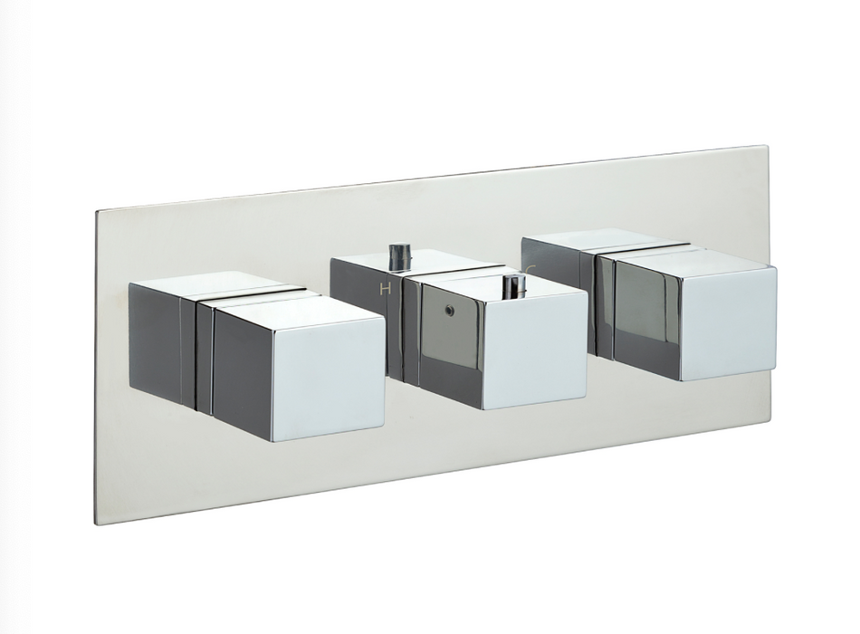 JTP Athena Chrome Horizontal Thermostatic Concealed Outlet Shower Valve - Select Outlet