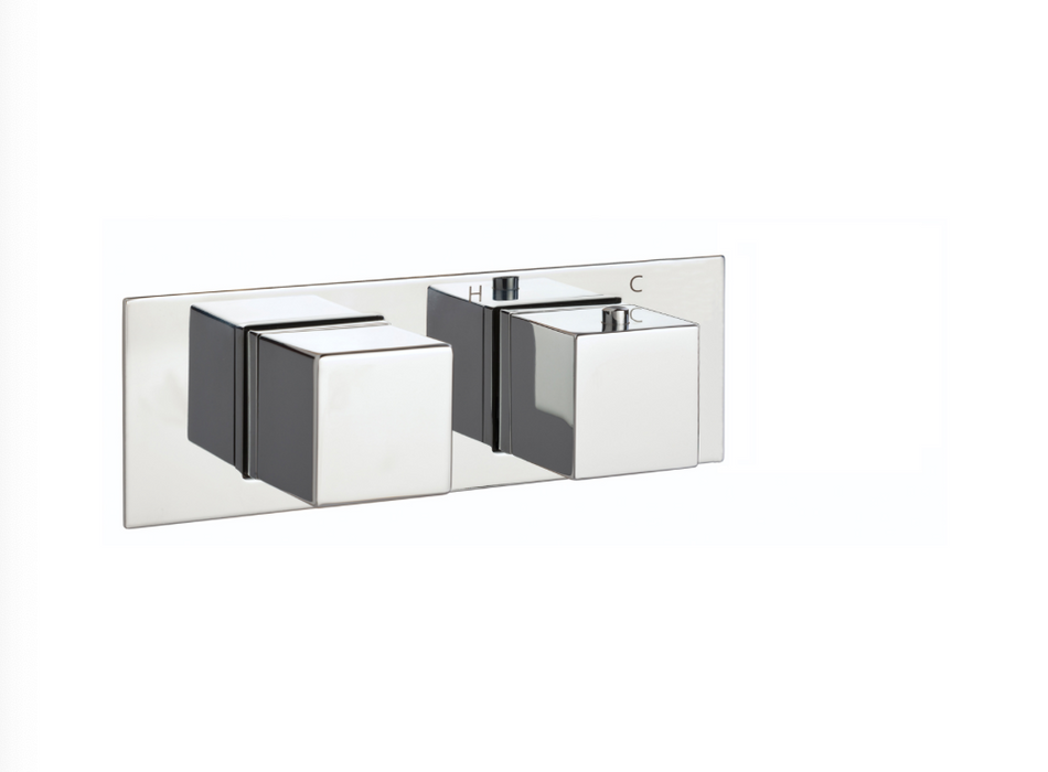 JTP Athena Chrome Horizontal Slimline Thermostatic Concealed Outlet Shower Valve - Select Outlet
