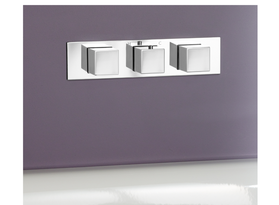 JTP Athena Chrome Horizontal Slimline Thermostatic Concealed Outlet Shower Valve - Select Outlet