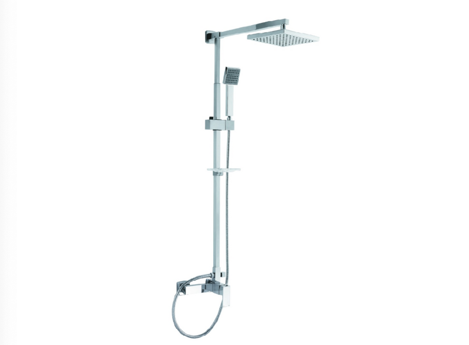 JTP Athena Chrome Italo Single Lever Shower Mixer with Adjustable Rise Rail Kit