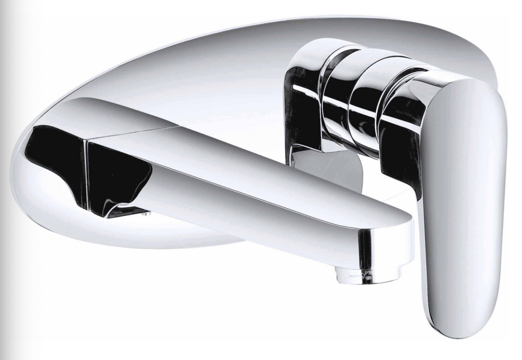 JTP Base Chrome Wall Mounted Single Lever Basin Mixer