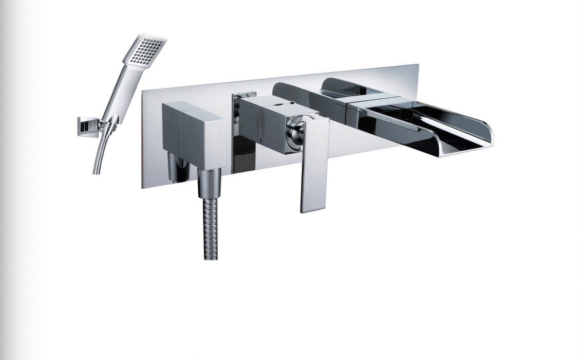 JTP Cascata Chrome Wall Mounted Bath Shower Mixer with Kit