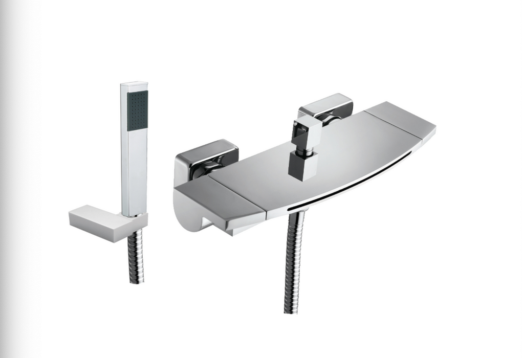 JTP Flow Chrome Wall Mounted Bath Shower Mixer with Kit