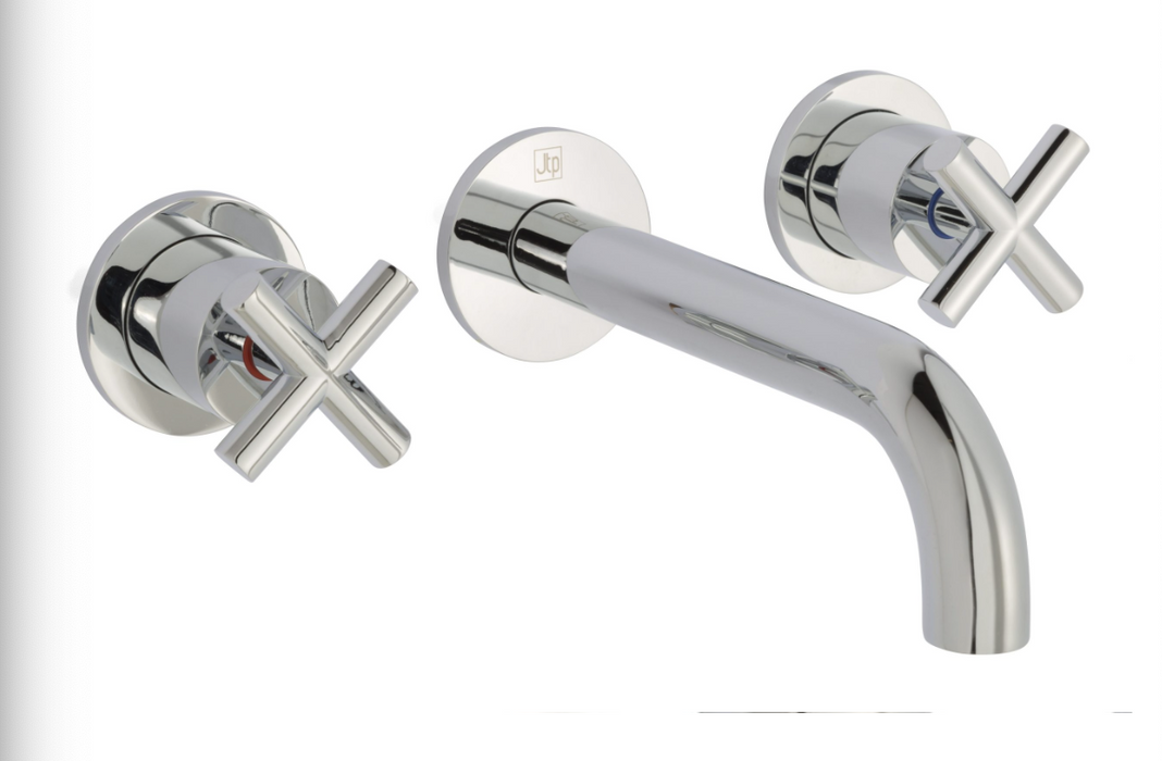 JTP Solex Chrome 3 Hole Wall Mounted Basin Mixer