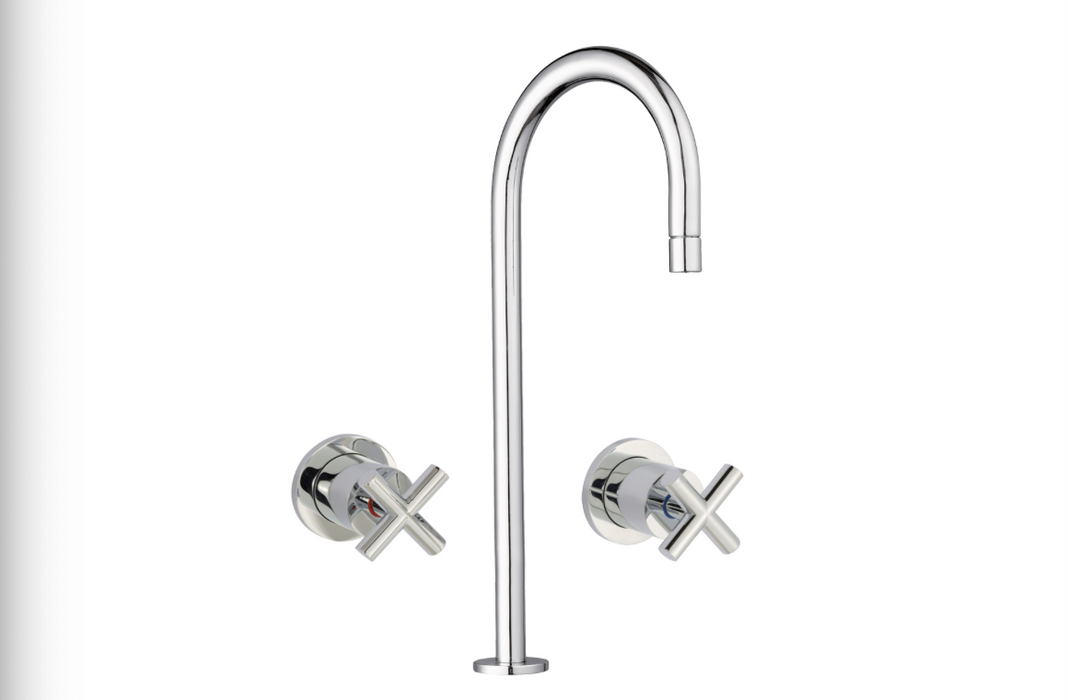 JTP Solex Chrome Deck Mounted Spout with Concealed Stop Valves