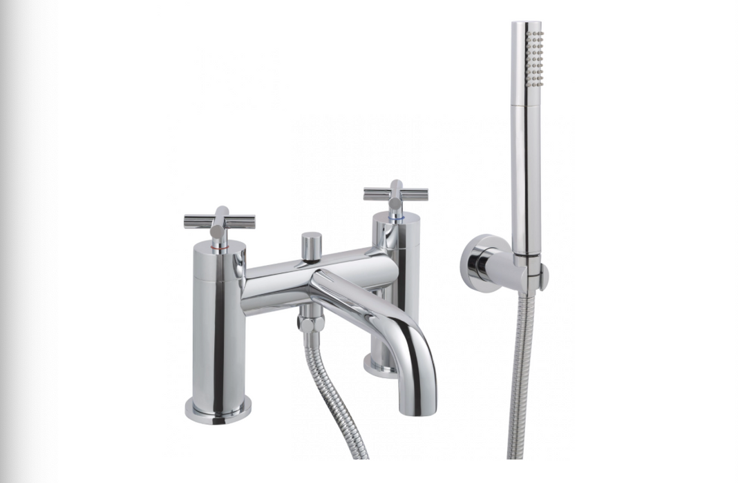 JTP Solex Chrome Deck Mounted Bath Shower Mixer with Kit